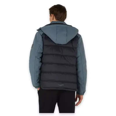 Skechers S242033 M Outerwear Padded Mont Siyah Erkek Mont - 2