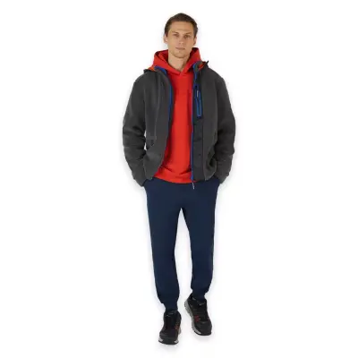 Skechers S242039 M Out Fleece Full Zip Sherpa Gri Erkek Ceket - 2
