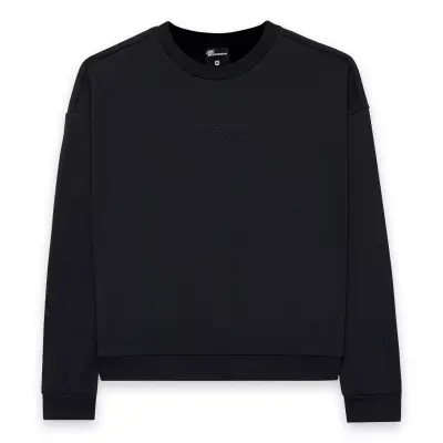 Skechers S242109 W Essential Crew Neck Siyah Kadın Sweatshirt - 1