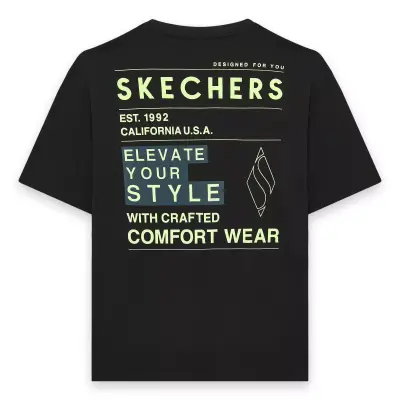Skechers S242134 M Heavy Weight Oversize Siyah Erkek T-Shirt - 2