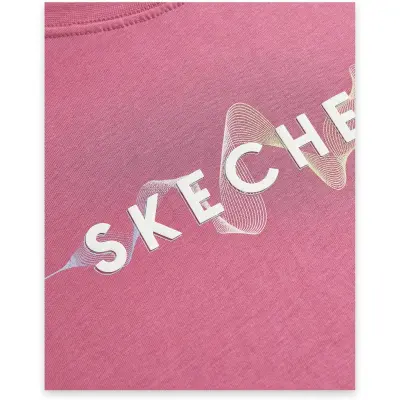 Skechers S242142 W Light Weight Regular Pembe Kadın T-Shirt - 4