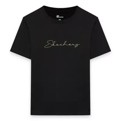 Skechers S242166 W Light Weight Regular Siyah Kadın T-Shirt - 1