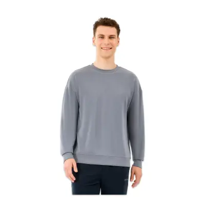 Skechers S2510041 M Loose Crewneck Sweat Gri Erkek Sweatshirt - 1