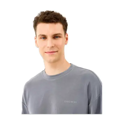 Skechers S2510041 M Loose Crewneck Sweat Gri Erkek Sweatshirt - 3