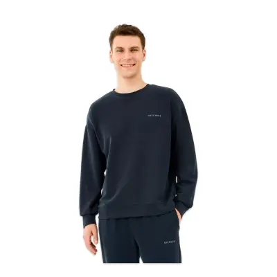Skechers S2510041 M Loose Crewneck Sweat Siyah Erkek Sweatshirt 
