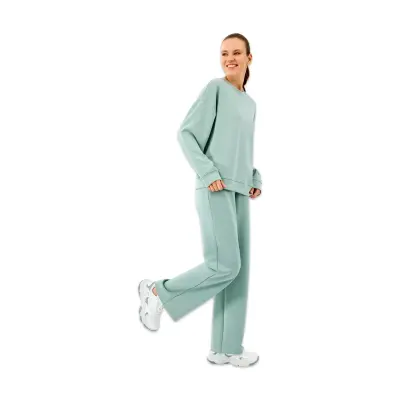 Skechers S2520013 W Lounge Loose Wide Leg Sweatpant Açık Yeşil Kadın Eşofman Altı - 4