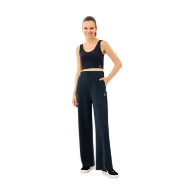 Skechers S2520013 W Lounge Loose Wide Leg Sweatpant Siyah Kadın Eşofman Altı - 4