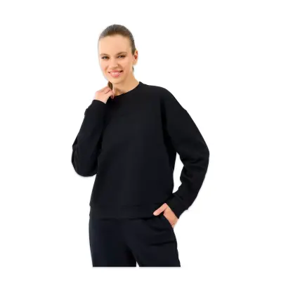 Skechers S2610011 W Essential Crewneck Sweat Siyah Kadın Sweatshirt - 2
