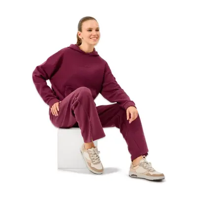 Skechers S2610013 W Essential Hoodie Sweat Bordo Kadın Sweatshirt - 4