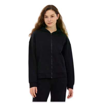 Skechers S2610016 W Essential Full Zip Sweat Ceket Siyah Kadın Ceket - Skechers