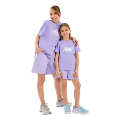 Skechers Sk232139 Essential G Sleeve Lila Kız Çocuk T-Shirt 