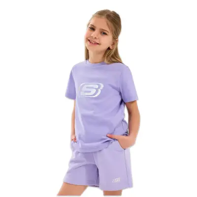 Skechers Sk232139 Essential G Sleeve Lila Kız Çocuk T-Shirt - 3