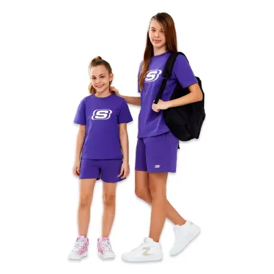 Skechers Sk232139 Essential G Sleeve Mor Kız Çocuk T-Shirt - 4