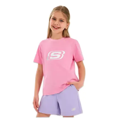 Skechers Sk232139 Essential G Sleeve Pembe Kız Çocuk T-Shirt - 3