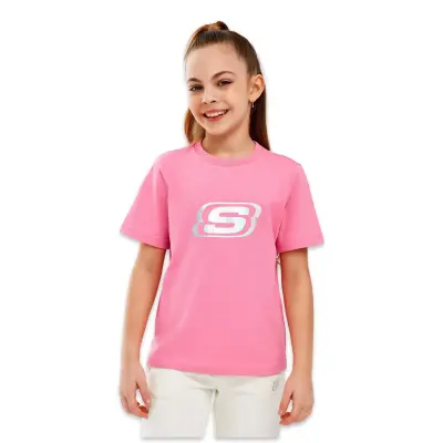 Skechers Sk232139 Essential G Sleeve Pembe Kız Çocuk T-Shirt - 1