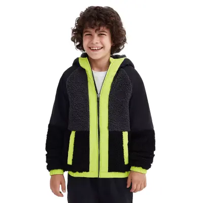 Skechers Sk232203 B Outdoor Fleece Full Sherpa Siyah Çocuk Mont - 1