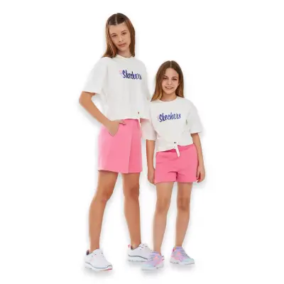 Skechers Sk241045 Graphic Tee G Sleeve Kırık Beyaz Çocuk T-Shirt 