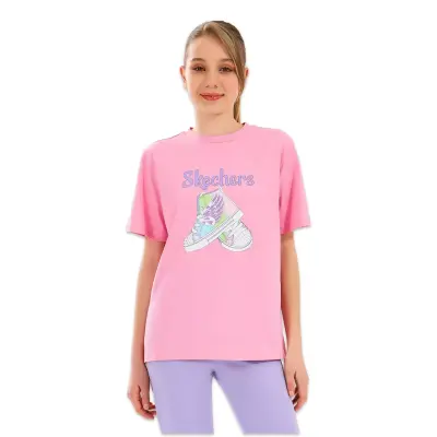 Skechers Sk2510019 G Graphic Tee Pembe Kız Çocuk T-Shirt - 3