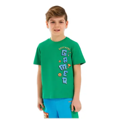 Skechers Sk2510028 B Graphic Tee Yeşil Erkek Çocuk T-Shirt - 1