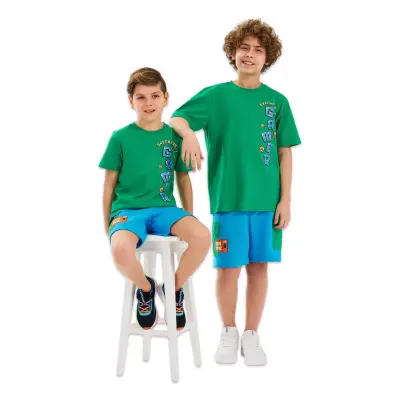 Skechers Sk2510028 B Graphic Tee Yeşil Erkek Çocuk T-Shirt - 4