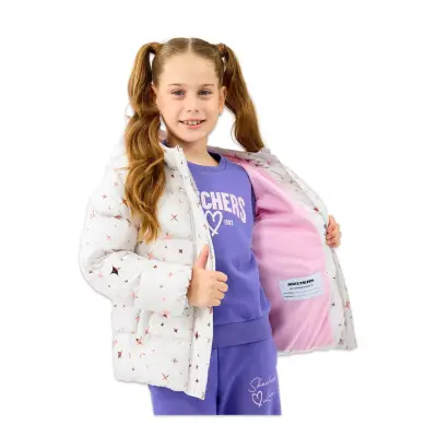 Skechers Sk2520052 G Puffer Jacket Beyaz Kız Çocuk Mont - 5
