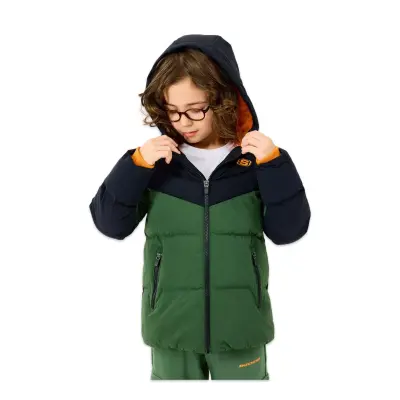 Skechers Sk2520053 B Puffer Jacket Siyah Erkek Çocuk Mont - 3