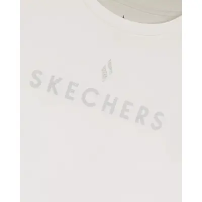 Skechers S232161 W Graphic Tee Crew Neck Beyaz Kadın T-Shirt - 3