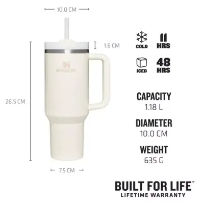 Stanley 10-10824 Stanley Adv 40Oz 1.18L Quencher2.O Tumbler Pipetli Termos Bardak Krem Uni - 5