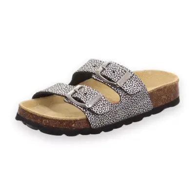 Superfit 800111 G Deri Siyah-Beyaz Unisex Terlik 