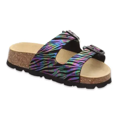 Superfit 800111 G Deri Siyah-Mor Unisex Terlik - 2