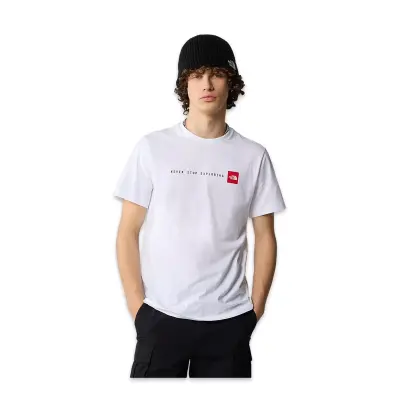 The North Face Nf0A87Ns M Ss Never Stop Exploring Tee Beyaz Erkek T-Shirt 
