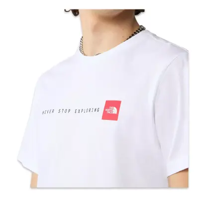 The North Face Nf0A87Ns M Ss Never Stop Exploring Tee Beyaz Erkek T-Shirt - 5