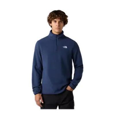 The North Face Nf0A8D0Q M Glacier Fleece 1/4 Zip Jacket Lacivert Erkek Outdoor 