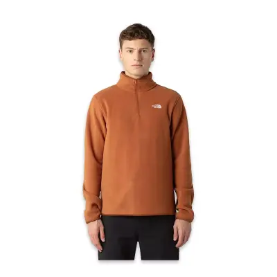The North Face Nf0A8D0Q M Glacier Fleece 1/4 Zip Jacket Turuncu Erkek Outdoor - 1