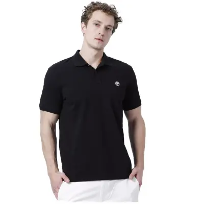 Timberland Tb0A26N4 Pique Sleeve Polo T Siyah Erkek T-Shirt - 1