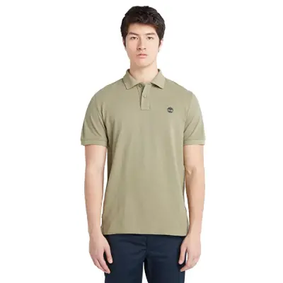 Timberland Tb0A26N4 Pique Sleeve Polo T Haki Erkek T-Shirt 