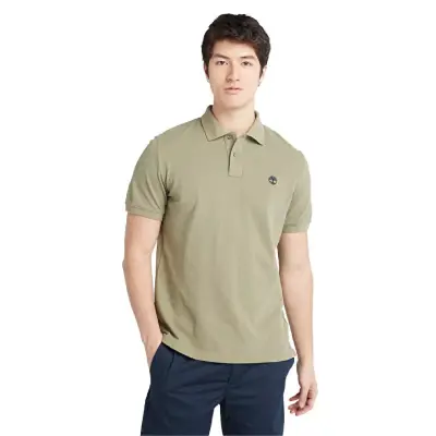 Timberland Tb0A26N4 Pique Sleeve Polo T Haki Erkek T-Shirt - 3