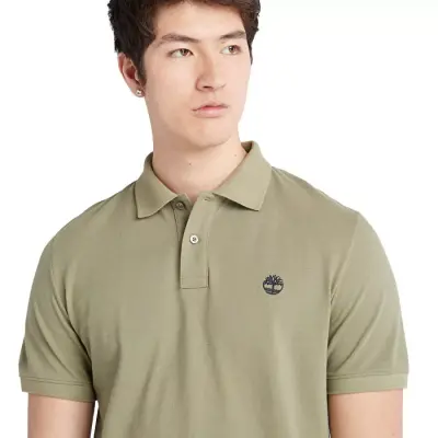 Timberland Tb0A26N4 Pique Sleeve Polo T Haki Erkek T-Shirt - 4