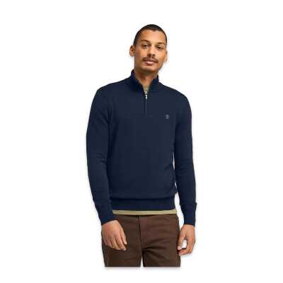 Timberland Tb0A2Bmx Williams River Cotton Yd 1/4 Zip Sweater Lacivert Erkek Sweatshirt - 1