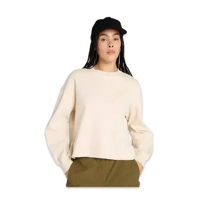 Timberland Tb0A41Zb Lush Comfort Crew Sweat Krem Kadın Sweatshirt - 1