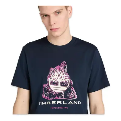Timberland Tb0A5Mka Front Seasonal Tree Logo Graphic Tee Lacivert Erkek T-Shirt - 4