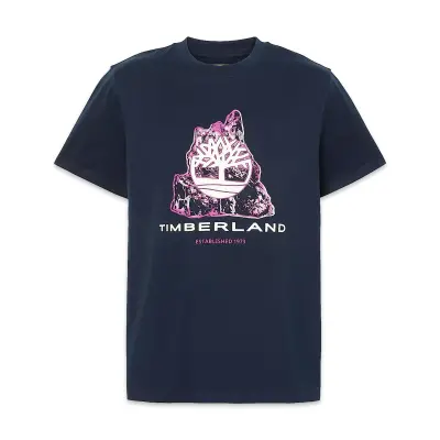 Timberland Tb0A5Mka Front Seasonal Tree Logo Graphic Tee Lacivert Erkek T-Shirt - 5