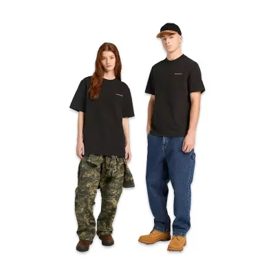 Timberland Tb0A5Mky Lake House Back Graphic Tee Siyah Unisex T-Shirt 