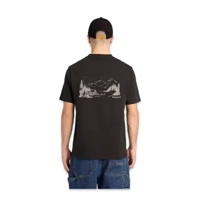Timberland Tb0A5Mky Lake House Back Graphic Tee Siyah Unisex T-Shirt - Timberland (1)