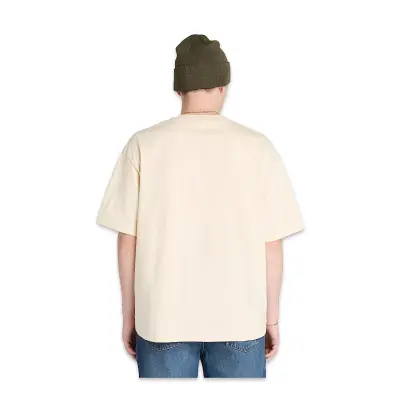 Timberland Tb0A5Mnt Hampthon Tonal Stack Logo Tee Krem Erkek T-Shirt - 4