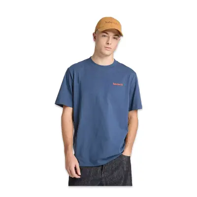 Timberland Tb0A5Mnv Magnet Back Graphic Tee Mavi Erkek T-Shirt 
