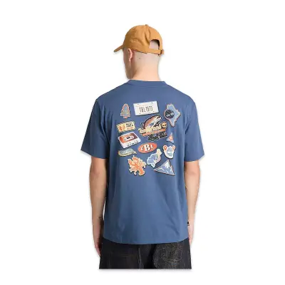 Timberland Tb0A5Mnv Magnet Back Graphic Tee Mavi Erkek T-Shirt - Timberland (1)