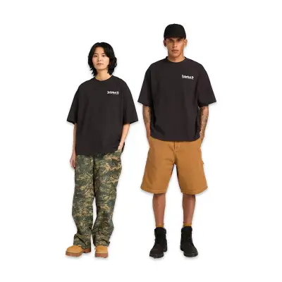 Timberland Tb0A5Mqr Outdoor Photo Back Graphic Tee Siyah Unisex T-Shirt - 1