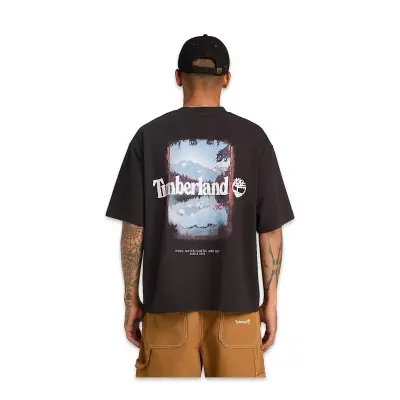 Timberland Tb0A5Mqr Outdoor Photo Back Graphic Tee Siyah Unisex T-Shirt - Timberland (1)