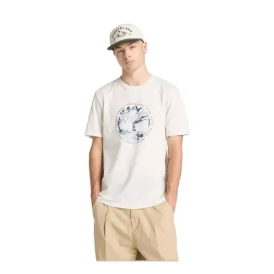 Timberland Tb0A5Mvr Tree Logo Lake House Graphic Tee Beyaz Erkek T-Shirt - 1